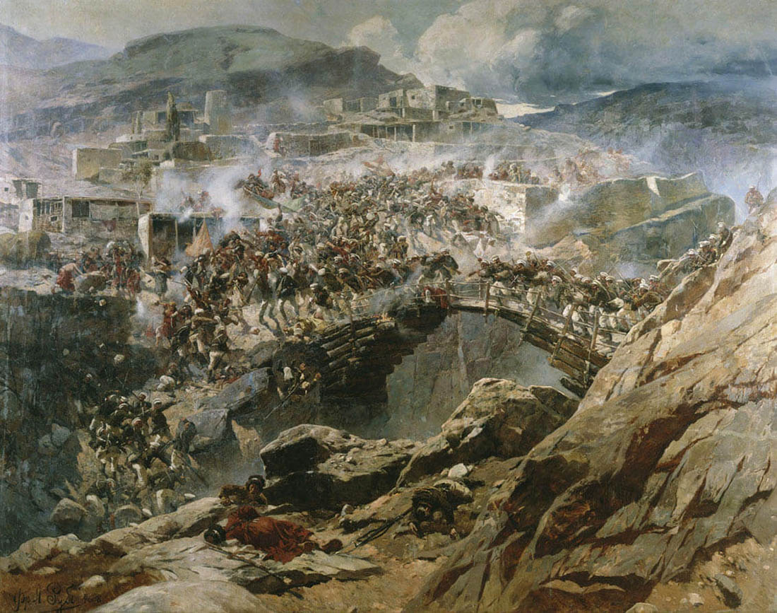 «Штурм аула Ахульго» Франц Рубо (1888 год)